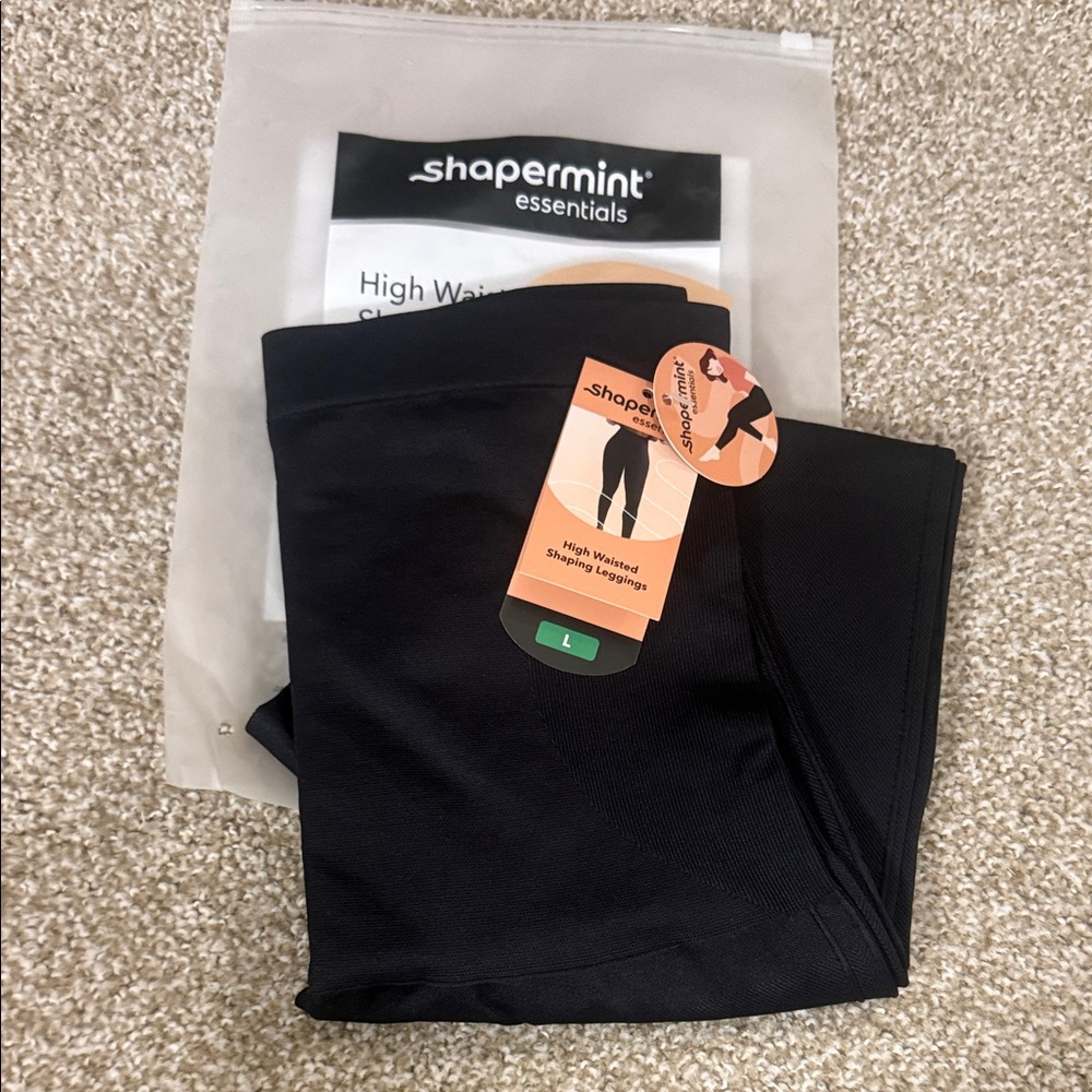 Shapermint Essentials High-Waist Shaping Leggings - Black large NWT